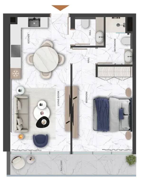 1 bedroom layout