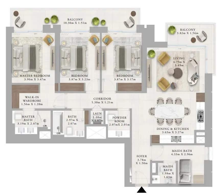 3 bedroom layout