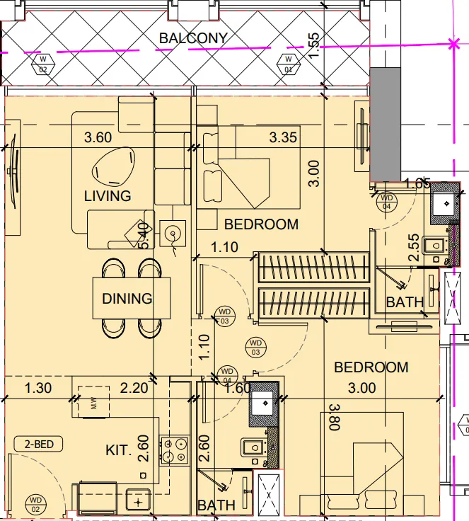 2 bedroom layout