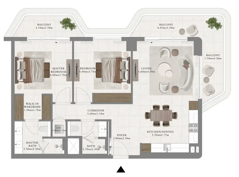 2 bedroom layout