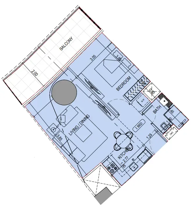 1 bedroom layout