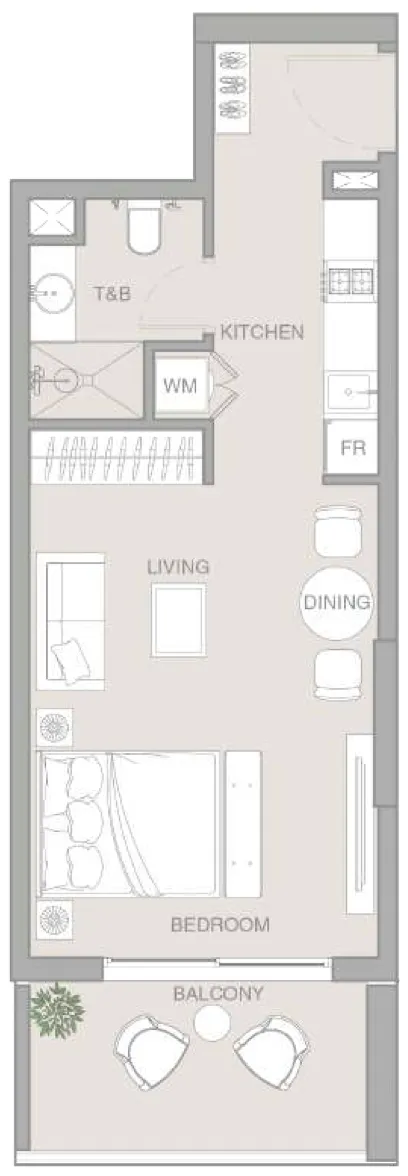 0 bedroom layout