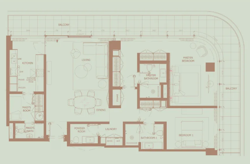 2 bedroom layout