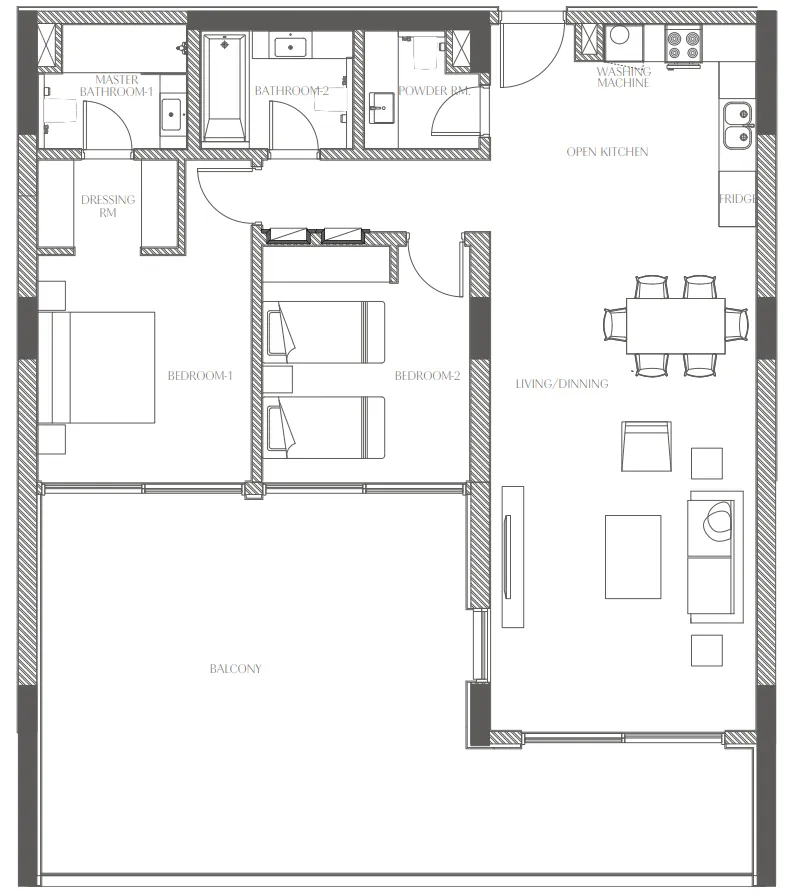 2 bedroom layout