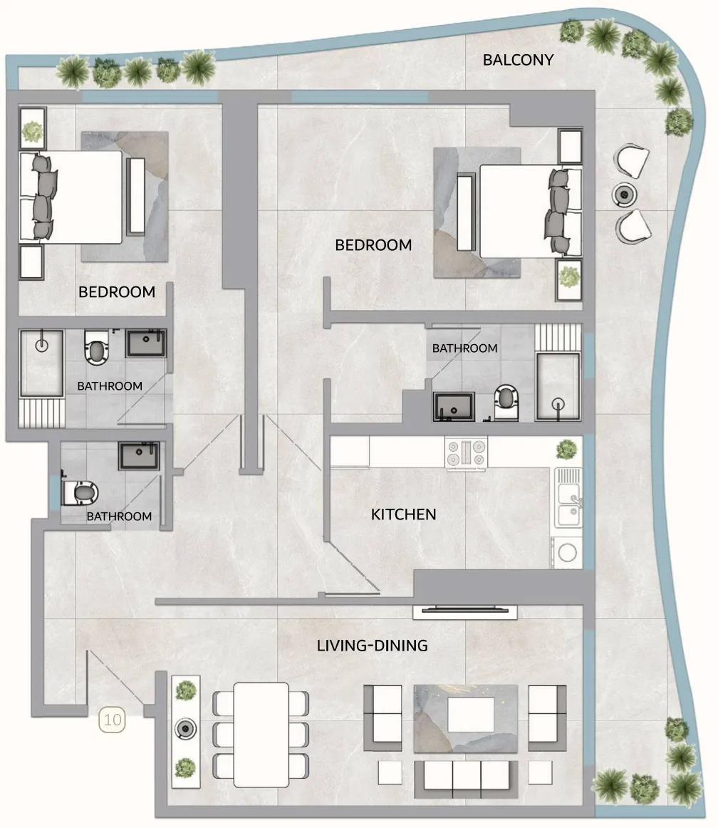 2 bedroom layout