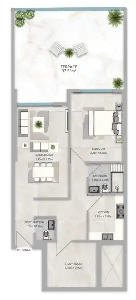 1 bedroom layout