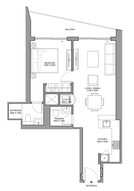 1 bedroom layout