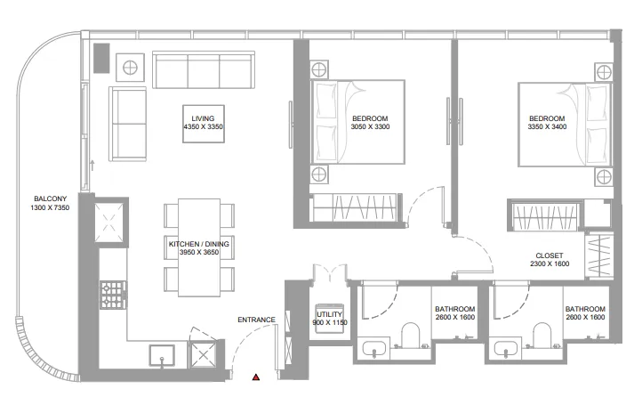 2 bedroom layout
