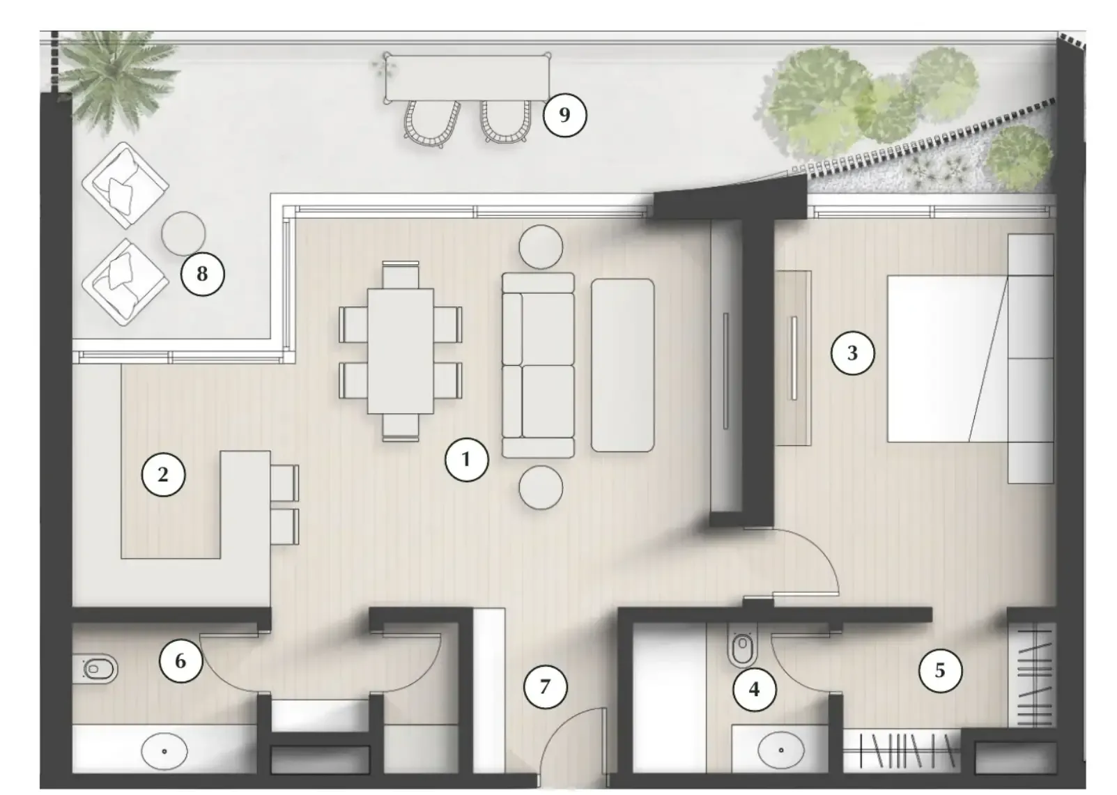 1 bedroom layout
