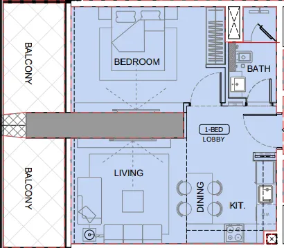 1 bedroom layout