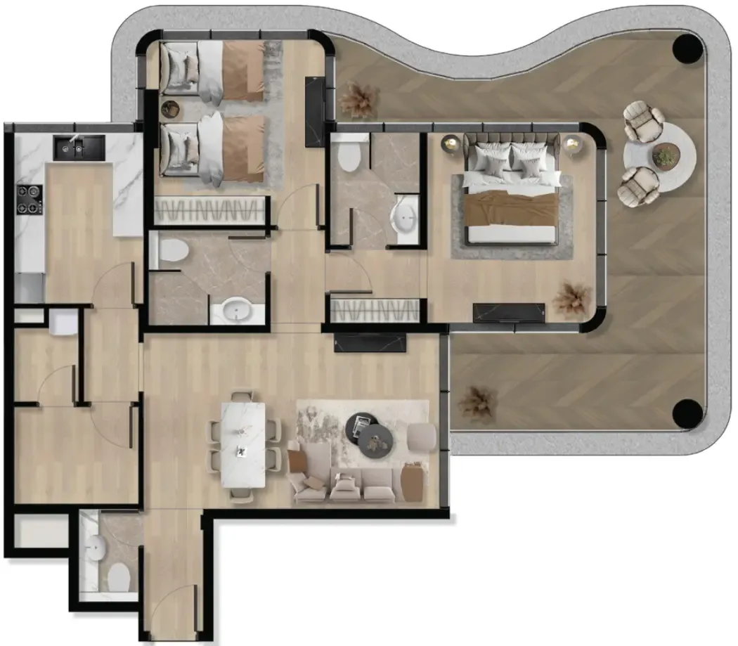2 bedroom layout
