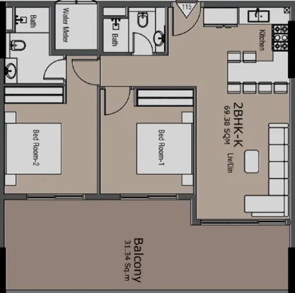 2 bedroom layout