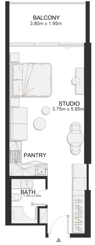 0 bedroom layout