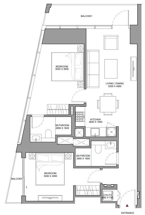 2 bedroom layout
