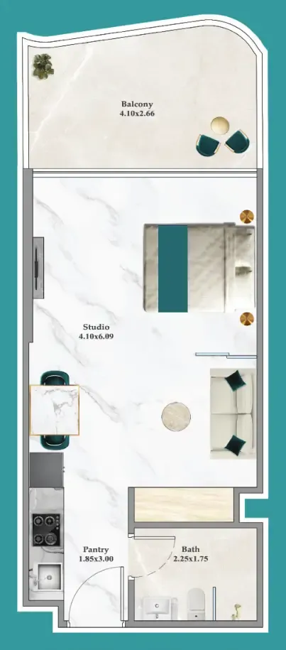 0 bedroom layout
