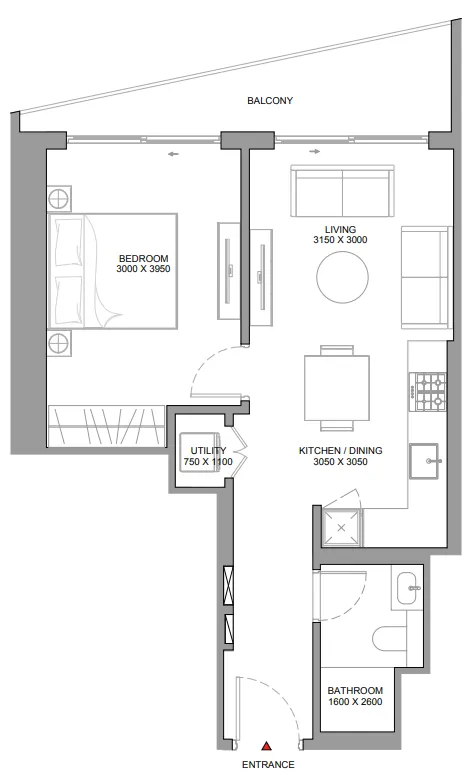 1 bedroom layout