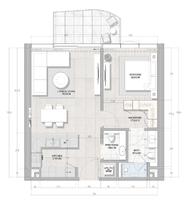 1 bedroom layout
