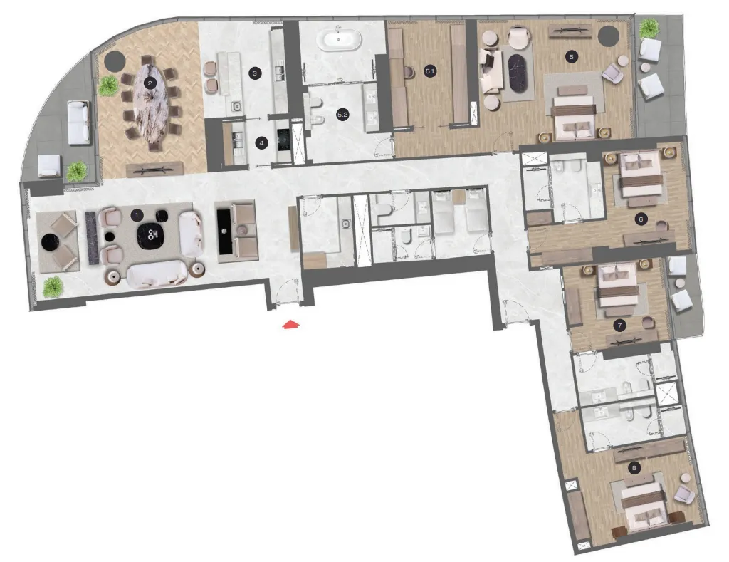 4 bedroom layout