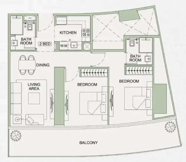 2 bedroom layout