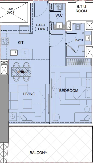 1 bedroom layout