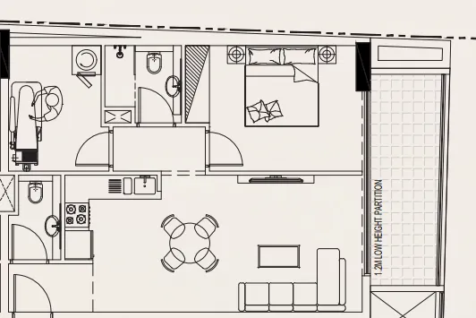 1 bedroom layout