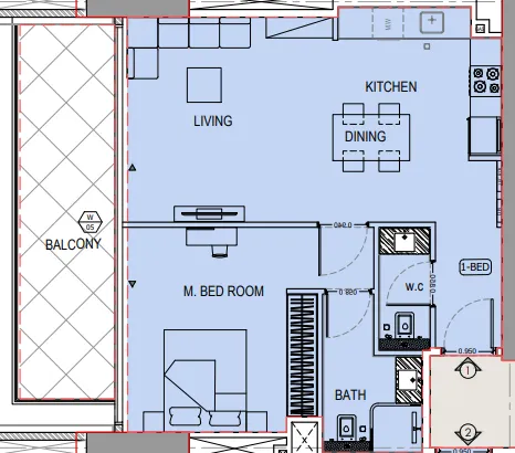 1 bedroom layout