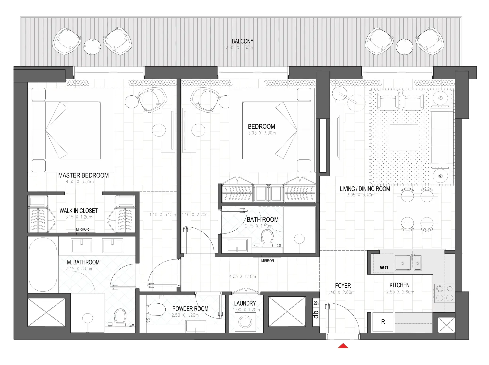 2 bedroom layout