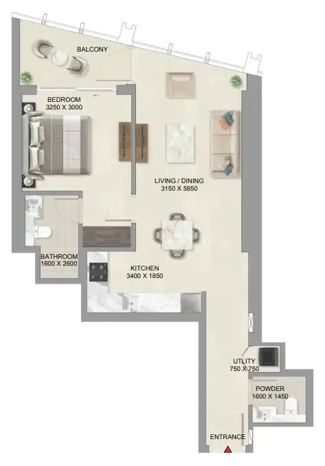 1 bedroom layout