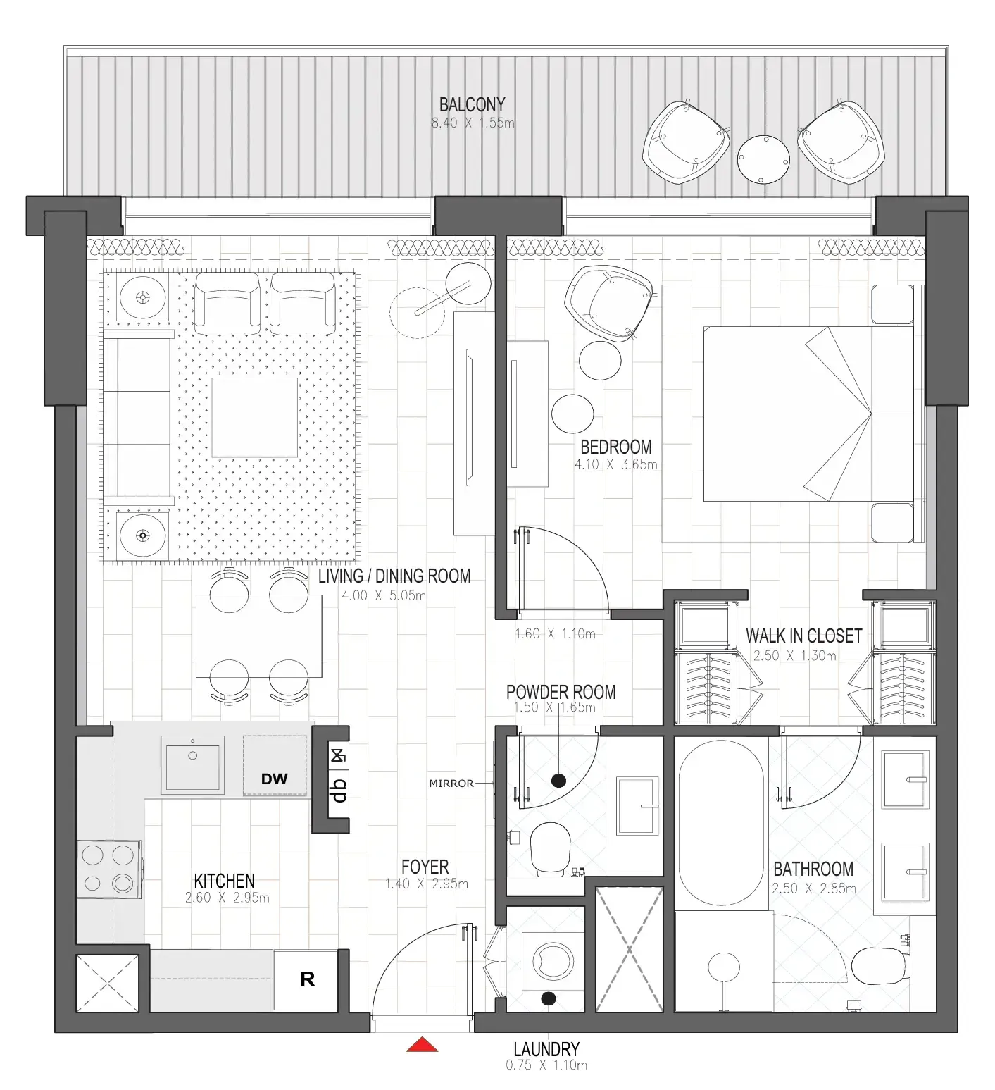 1 bedroom layout