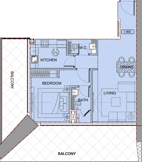 1 bedroom layout