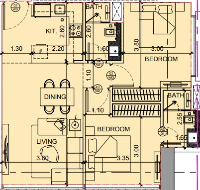 2 bedroom layout