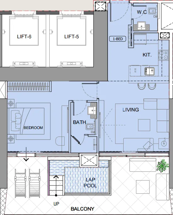 1 bedroom layout