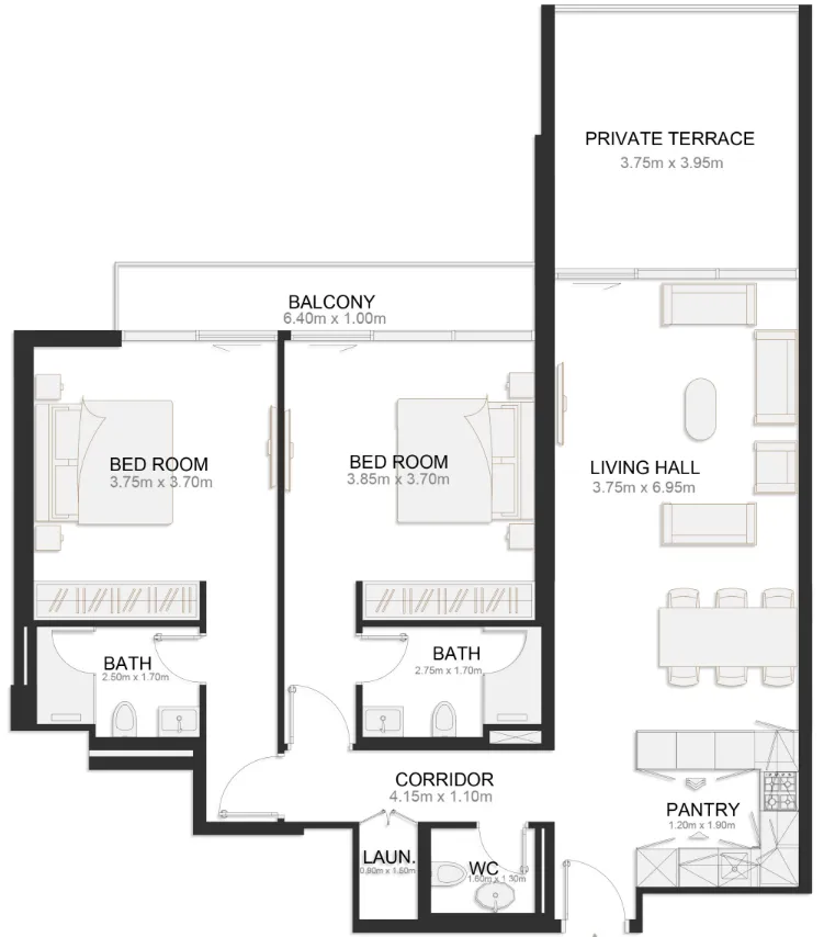 2 bedroom layout