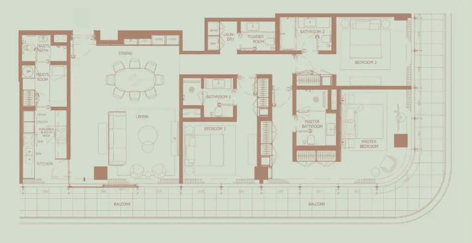 3 bedroom layout