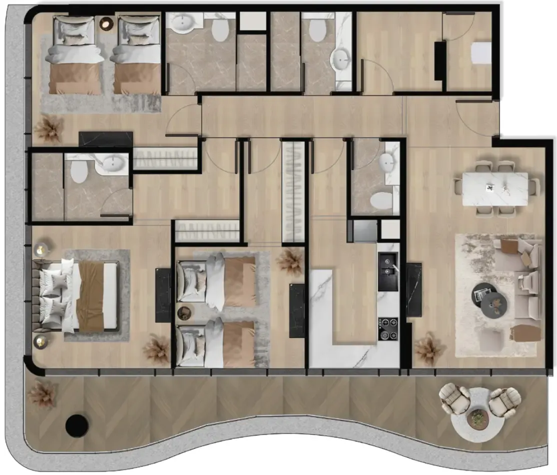 3 bedroom layout