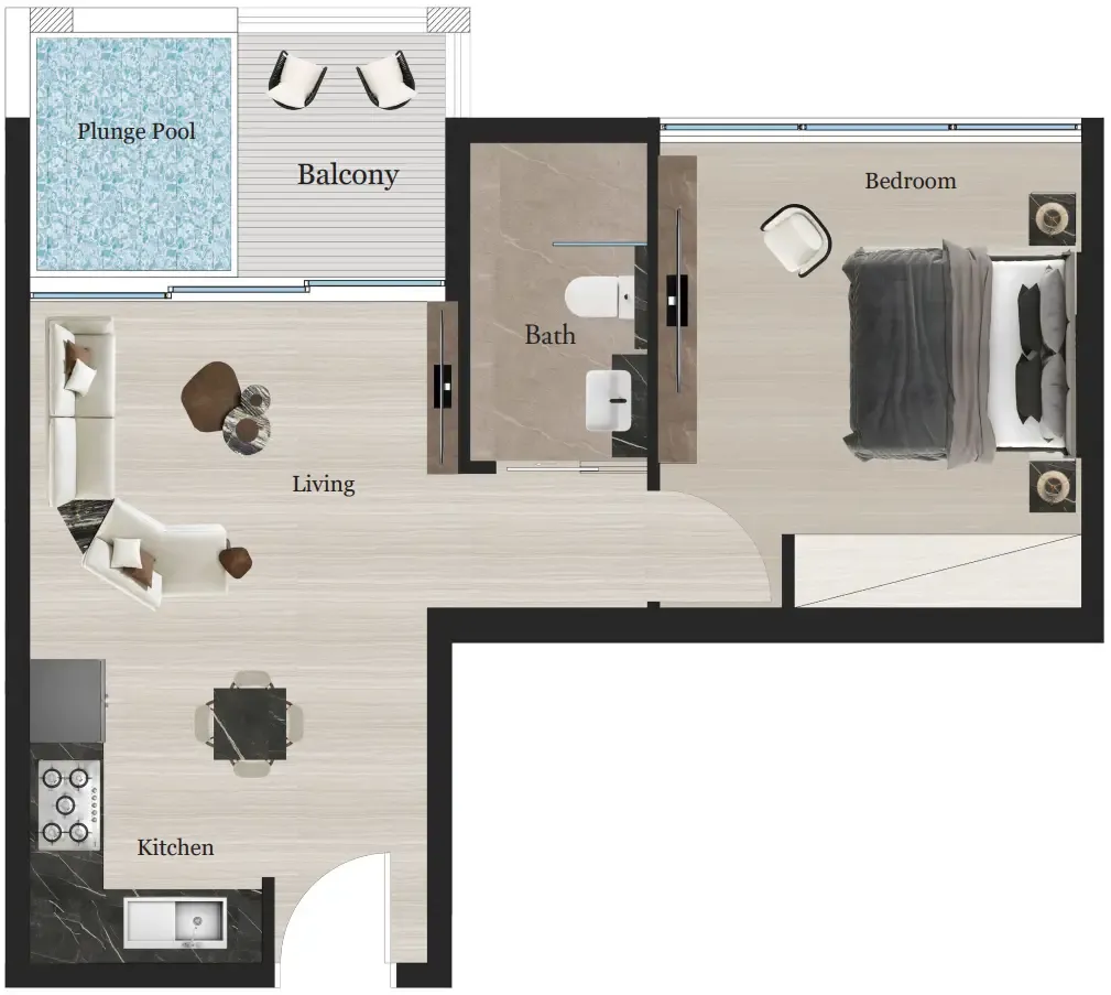 1 bedroom layout