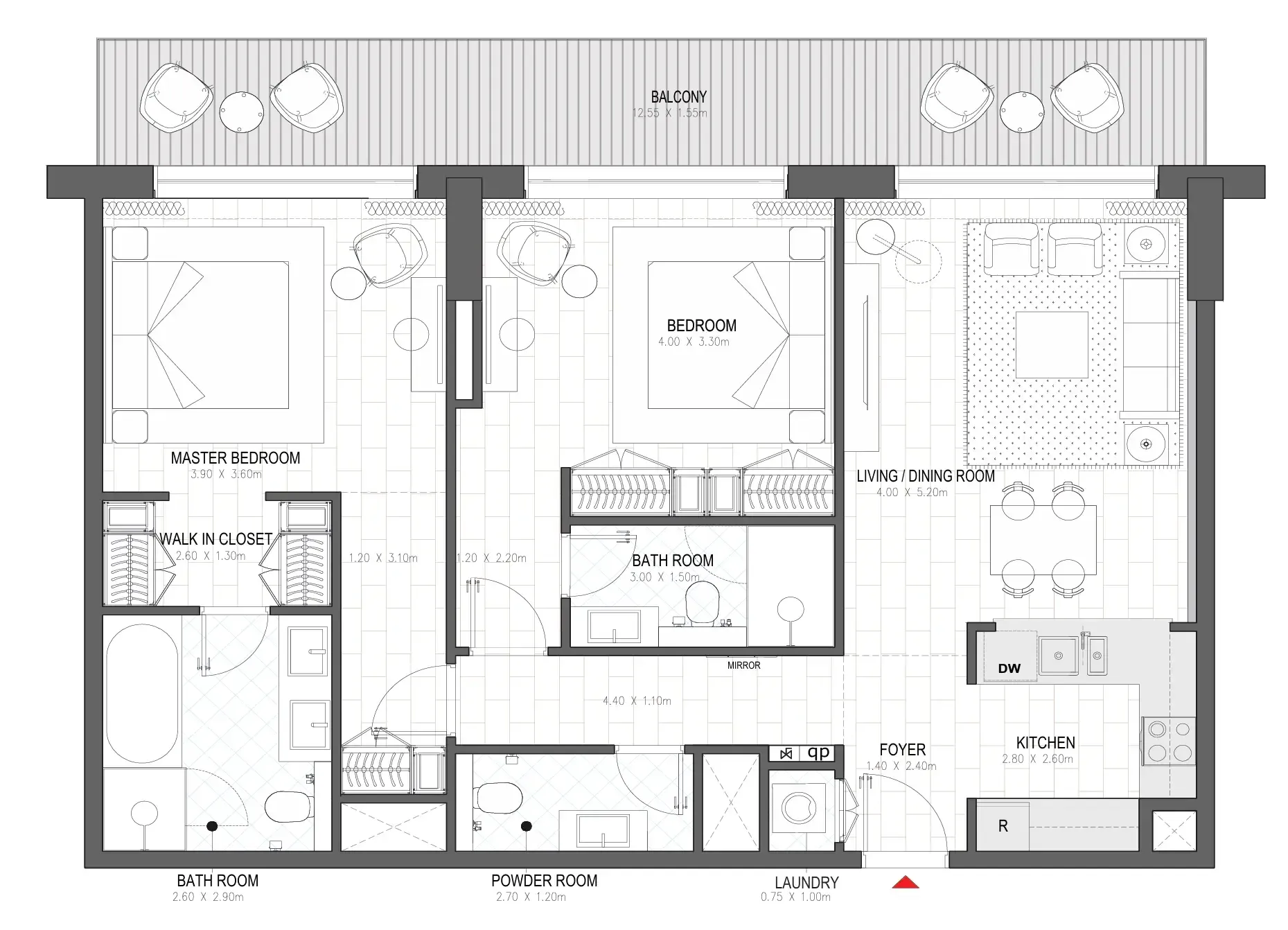 2 bedroom layout