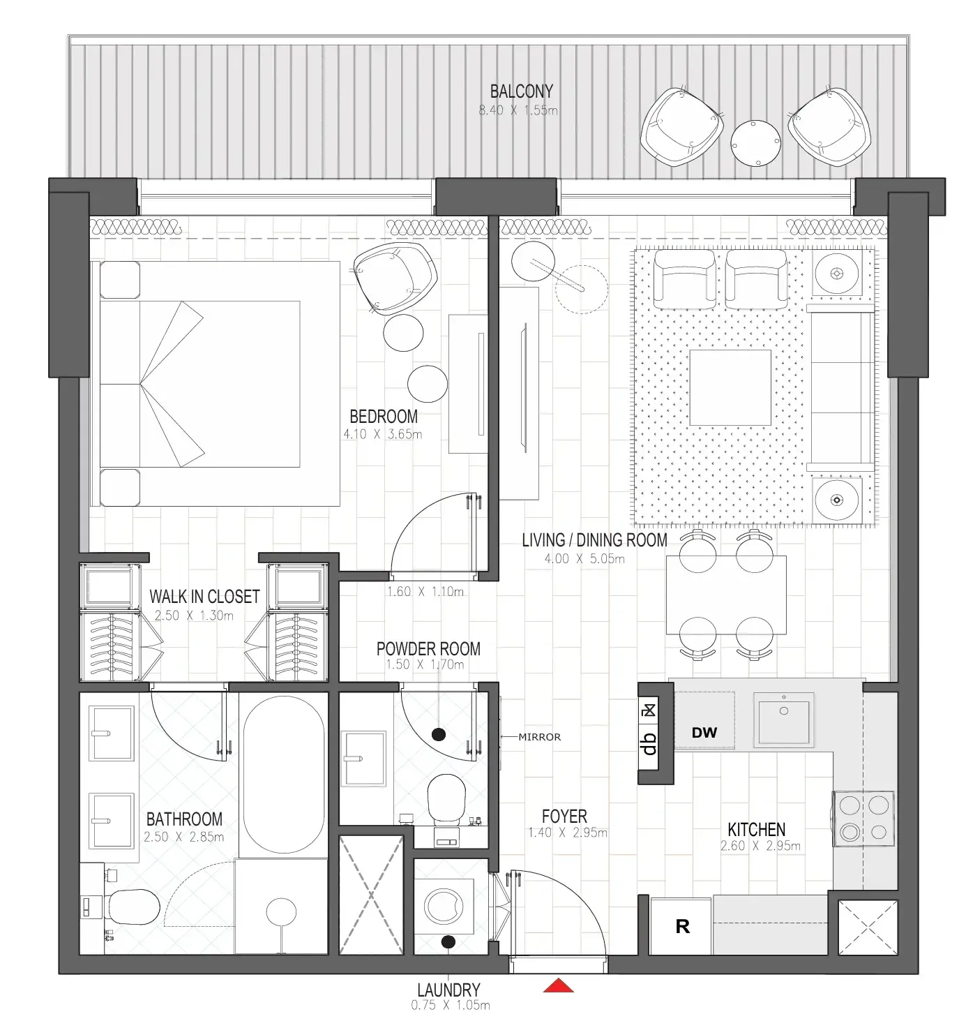 1 bedroom layout