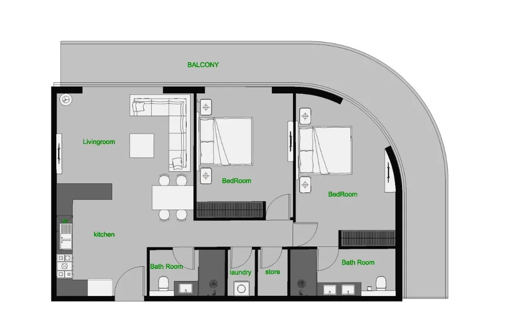 2 bedroom layout