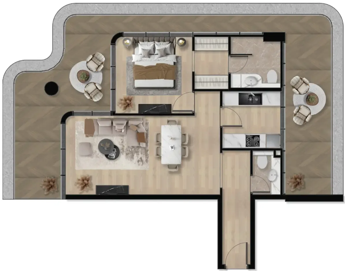 1 bedroom layout