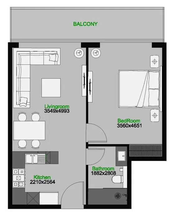 1 bedroom layout