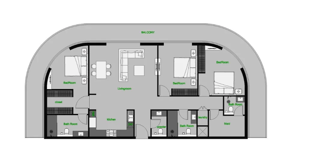 3 bedroom layout