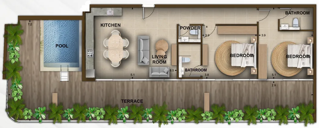 2 bedroom layout