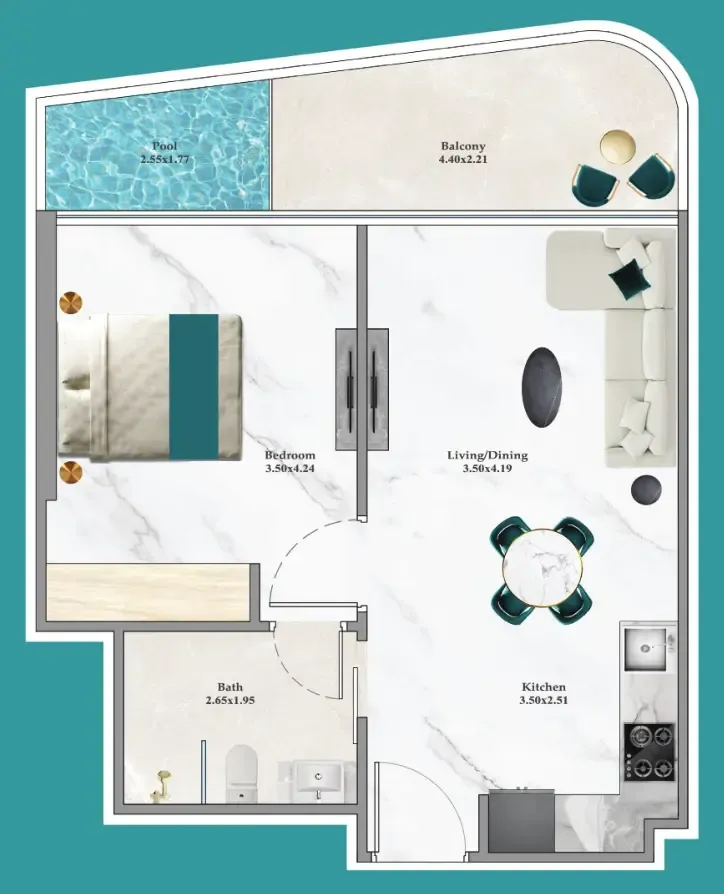 1 bedroom layout