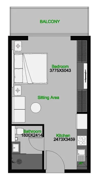 0 bedroom layout