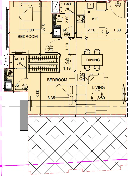 2 bedroom layout