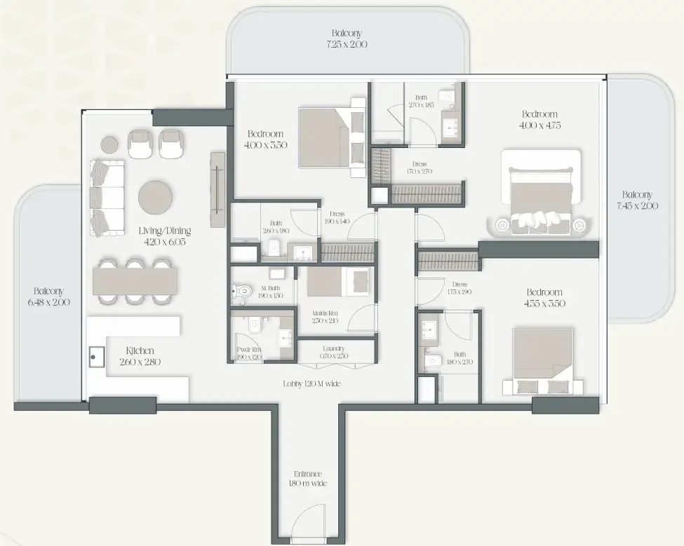 3 bedroom layout