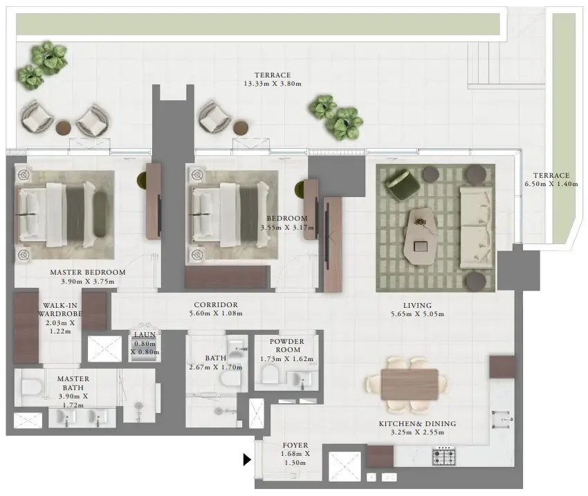 2 bedroom layout