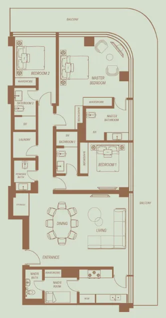3 bedroom layout