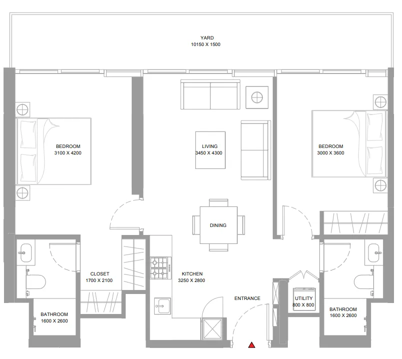2 bedroom layout